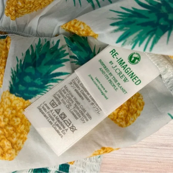 NWT J. CREW Pineapple Smocked Tie Tank Top (Small) - Picture 9 of 9